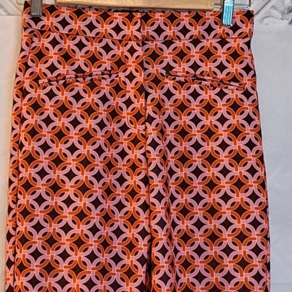 Asos Design Geometric Hippie Design Slim Flare Pants Red/Brown NWOT 4 - Picture 6 of 12